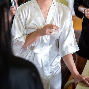 White bridal robe